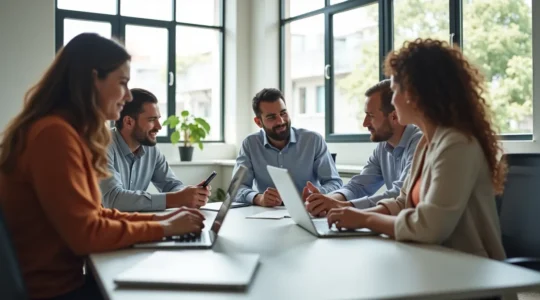 Illustration principale montrant la digitalisation RH et la QVT, visuellement impactante sans texte ni logo